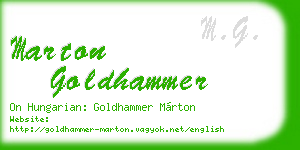 marton goldhammer business card
